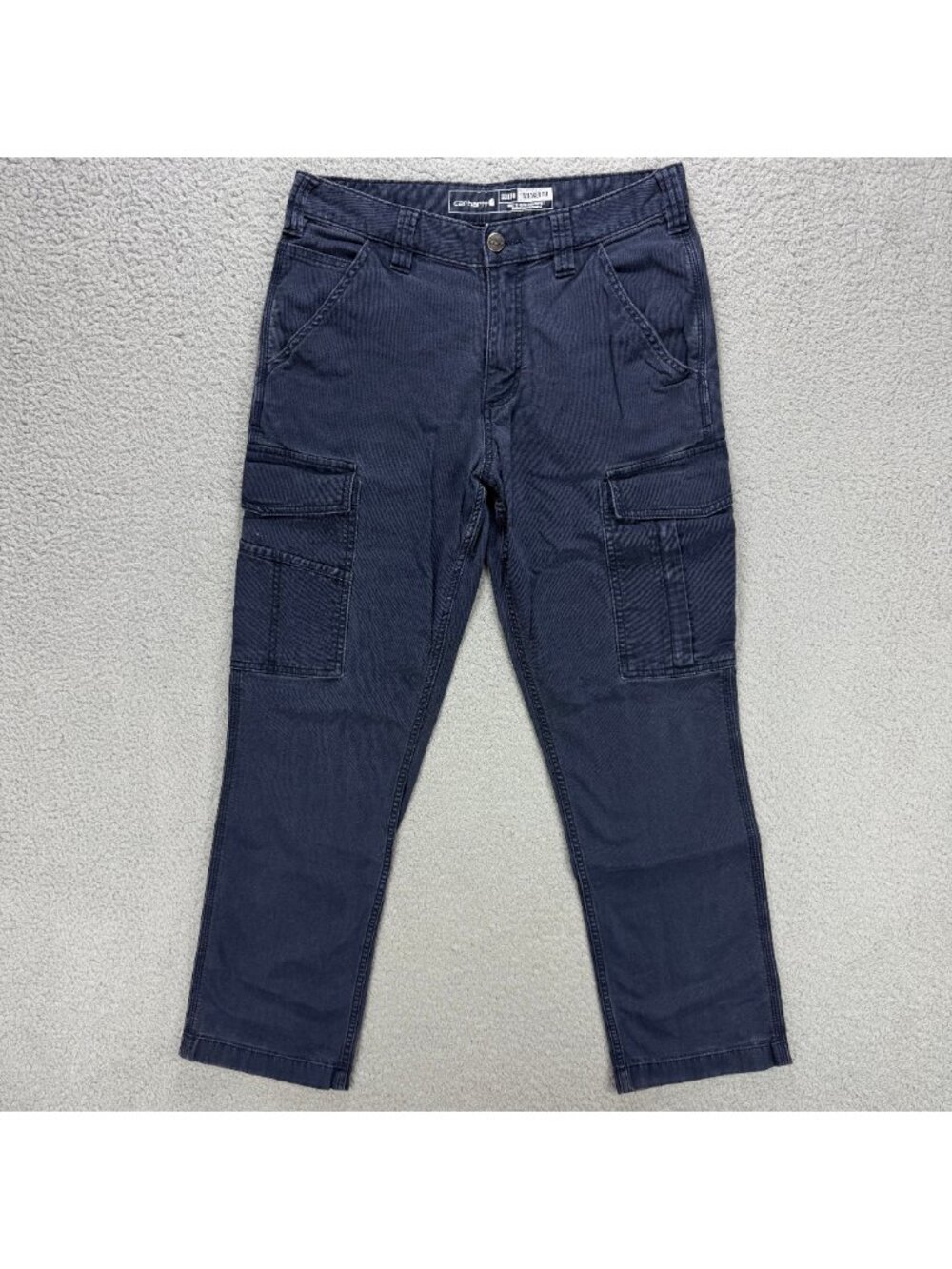 Carhartt Pants Men 30x30 Navy Blue Rugged Flex Relaxed Fit Canvas Cargo 103574 1